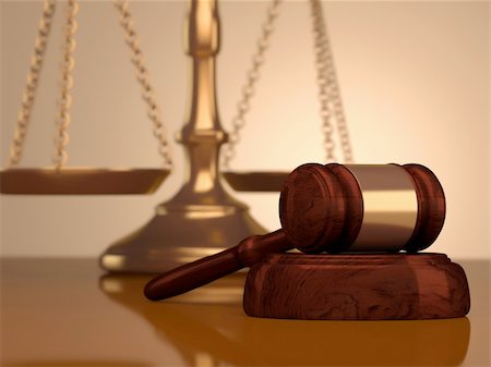 simsearch:400-03954710,k - A golden justice scale and gavel - 3d render Photographie de stock - Aubaine LD & Abonnement, Code: 400-04151742