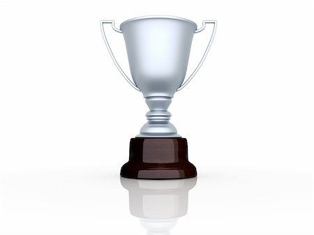 preis verleihen - Champion cup sitting on white background - 3d render Stockbilder - Microstock & Abonnement, Bildnummer: 400-04151807