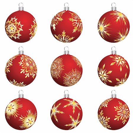 simsearch:400-04075707,k - Set of Christmas (New Year) balls for design use. Vector illustration. Stock Photo - Budget Royalty-Free & Subscription, Code: 400-04151820