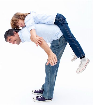 piggyback brothers - Father and son having fun against white background Stock Photo - Budget Royalty-Free & Subscription, Code: 400-04152300