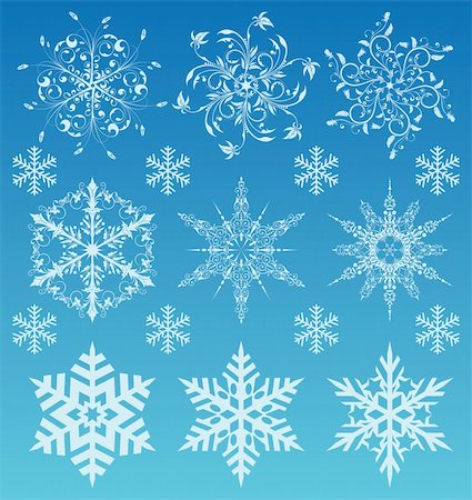 Set of Snowflake, element for design, vector illustration Stock Photo - Budget Royalty-Free & Subscription, Code: 400-04152608