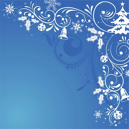 Christmas Frame with snowflakes and holly berry, element for design, vector illustration Stock Photo - Budget Royalty-Free & Subscription, Code: 400-04152629