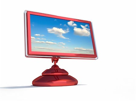 simsearch:400-04614196,k - A flat panel lcd computer monitor on white background - 3d render Photographie de stock - Aubaine LD & Abonnement, Code: 400-04152904