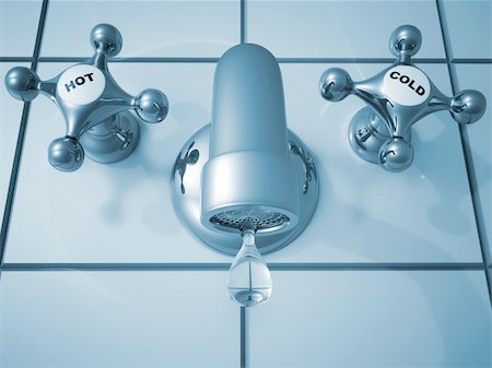 Illustration of a dripping faucet - rendered in 3d Stock Photo - Budget Royalty-Free & Subscription, Code: 400-04152911