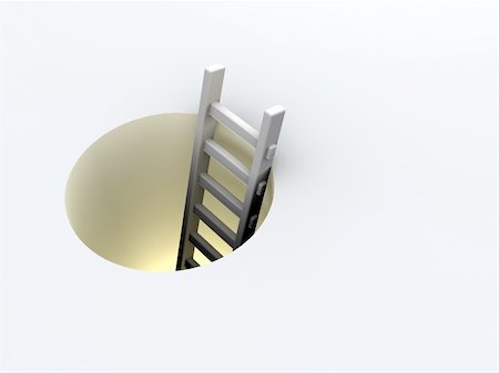 simsearch:400-08288188,k - Illustration of a ladder leading down a tunnel - 3d render Photographie de stock - Aubaine LD & Abonnement, Code: 400-04152928
