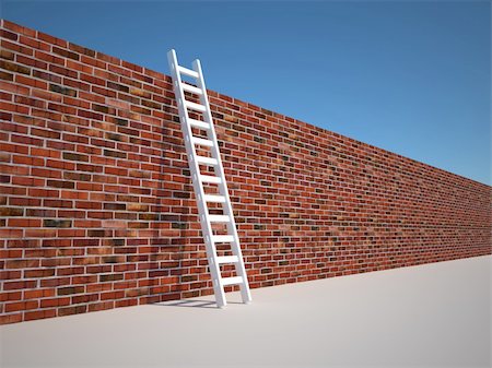 simsearch:400-08288188,k - Illustration of a ladder leaning against the wall - 3d render Photographie de stock - Aubaine LD & Abonnement, Code: 400-04152930