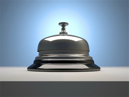 Close up of ringing reception bell - 3d render Stock Photo - Budget Royalty-Free & Subscription, Code: 400-04152946