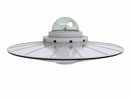 fenêtre sur le monde - An isolated hovering gray ufo with transparent dome on white background Photographie de stock - Aubaine LD & Abonnement, Code: 400-04153022