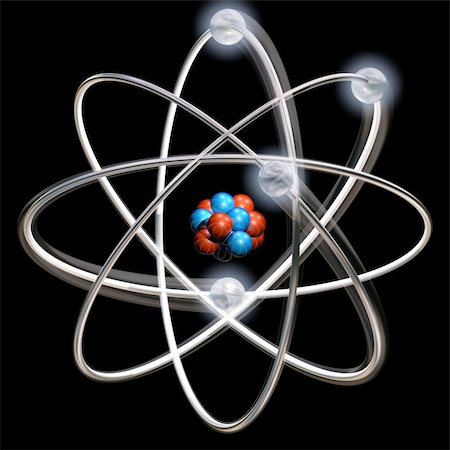 simsearch:400-04153053,k - Original illustration of an atom on a black background Foto de stock - Super Valor sin royalties y Suscripción, Código: 400-04153053