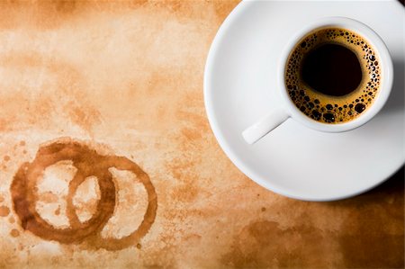 Coffee Cup on old paper with stains Stock Photo - Budget Royalty-Free & Subscription, Code: 400-04153061