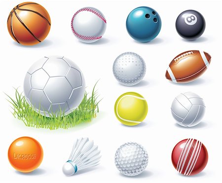 Set of the shiny sport equipment icons Stock Photo - Budget Royalty-Free & Subscription, Code: 400-04153132