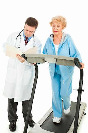 Senior woman exercising under a doctor's supervision. Stock Photo - Budget Royalty-Free & Subscription, Code: 400-04153227