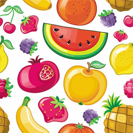 simsearch:400-08165814,k - Seamless Juicy fruit texture on white background Stockbilder - Microstock & Abonnement, Bildnummer: 400-04153400