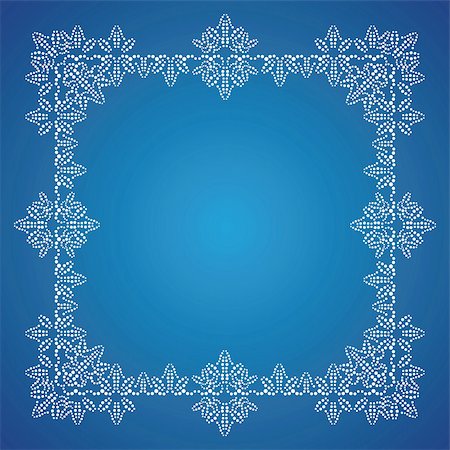 simsearch:400-07256607,k - Detailed white frosty Christmas frame on blue background. Available in Vector format. Vector illustration can be scaled to any size without loss of resolution. Stock Photo - Budget Royalty-Free & Subscription, Code: 400-04153524