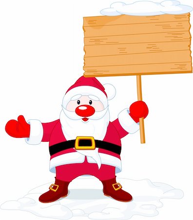 simsearch:400-04214796,k - Illustration of  Santa Claus  holding a blank board sign Stockbilder - Microstock & Abonnement, Bildnummer: 400-04153563
