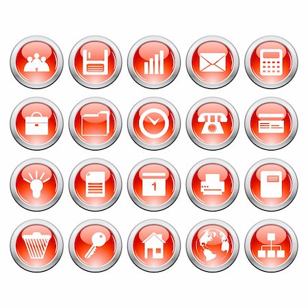 simsearch:400-04650271,k - Business and office set of different vector web icons Stock Photo - Budget Royalty-Free & Subscription, Code: 400-04153750