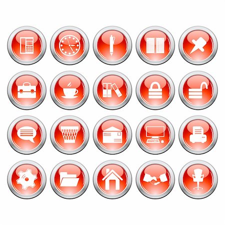 simsearch:400-04650271,k - Business and office set of different vector web icons Stock Photo - Budget Royalty-Free & Subscription, Code: 400-04153751