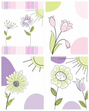 simsearch:400-07552577,k - Set of four vector greeting cards for design use Photographie de stock - Aubaine LD & Abonnement, Code: 400-04153772