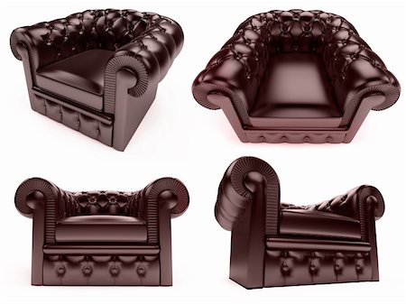 Isolated armchairs over white background Photographie de stock - Aubaine LD & Abonnement, Code: 400-04153964