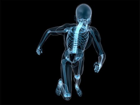 simsearch:400-04683335,k - 3d rendered x-ray illustration of a running skeleton Stock Photo - Budget Royalty-Free & Subscription, Code: 400-04164416