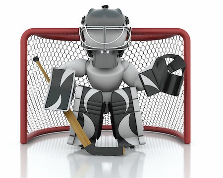 simsearch:400-07547930,k - 3D render of an ice hockey netminder Stock Photo - Budget Royalty-Free & Subscription, Code: 400-04164685