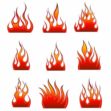 simsearch:400-04159156,k - Set of fire vector icons for design use Stock Photo - Budget Royalty-Free & Subscription, Code: 400-04164829