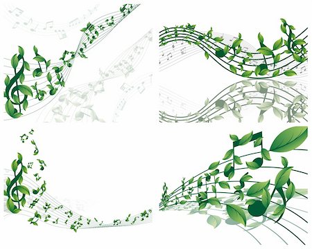 simsearch:400-08196927,k - Vector musical notes staff backgrounds set for design use Stock Photo - Budget Royalty-Free & Subscription, Code: 400-04164878
