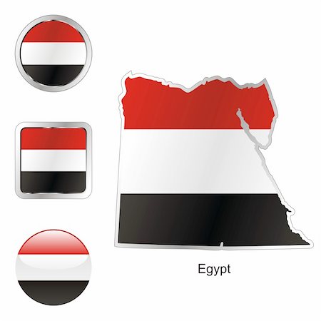 simsearch:400-04617934,k - fully editable flag of egypt in map and internet buttons shape Photographie de stock - Aubaine LD & Abonnement, Code: 400-04164954