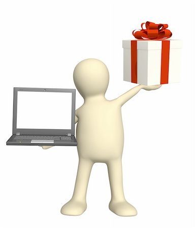 Conceptual image - virtual gifts. Object over white Stock Photo - Budget Royalty-Free & Subscription, Code: 400-04164951