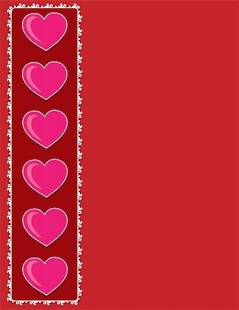 A frame or border with hearts along the left side Stock Photo - Budget Royalty-Free & Subscription, Code: 400-04164967