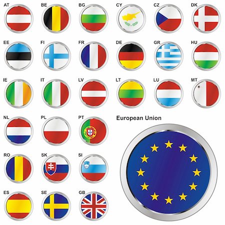 pilgrimartworks (artist) - fully editable vector illustration of all twentyseven Member States of the European Union in web buttons shape Fotografie stock - Microstock e Abbonamento, Codice: 400-04164961