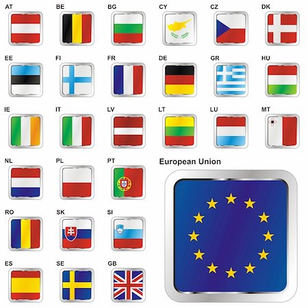 simsearch:400-08290098,k - fully editable vector illustration of all twentyseven Member States of the European Union in web buttons shape Stock Photo - Budget Royalty-Free & Subscription, Code: 400-04164962