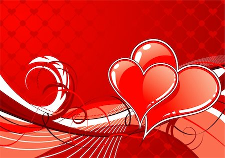 Valentines Day background with Hearts and wave pattern, element for design, vector illustration Stock Photo - Budget Royalty-Free & Subscription, Code: 400-04165248