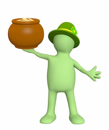 simsearch:400-06570489,k - Leprechaun with pot. Isolated over white Stock Photo - Budget Royalty-Free & Subscription, Code: 400-04165283
