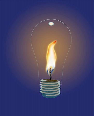 simsearch:400-04901392,k - Glass Lightbulb with Flame Stock Photo - Budget Royalty-Free & Subscription, Code: 400-04165320