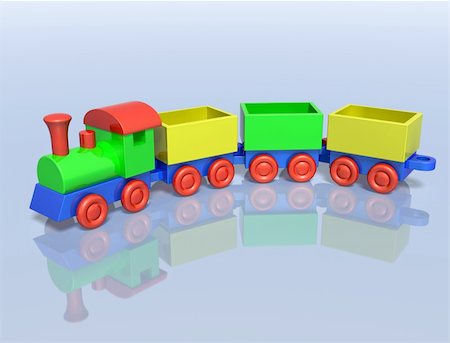 simsearch:400-04803943,k - Illustration of a toy train on a shiny surface Stock Photo - Budget Royalty-Free & Subscription, Code: 400-04165388