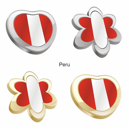 simsearch:400-05329186,k - fully editable vector illustration of peru flag in heart and flower shape Stock Photo - Budget Royalty-Free & Subscription, Code: 400-04165403