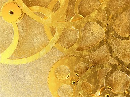 simsearch:614-00387819,k - 3D rendering of old golden gears background Stockbilder - Microstock & Abonnement, Bildnummer: 400-04165427