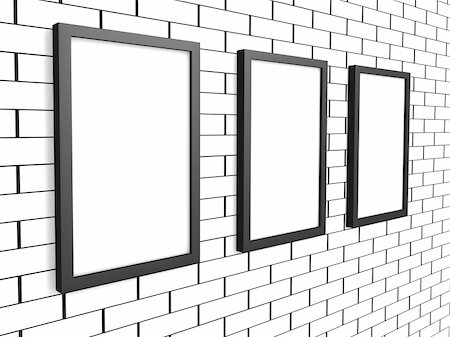 3d picture gallery on a brick wall Stock Photo - Budget Royalty-Free & Subscription, Code: 400-04166239