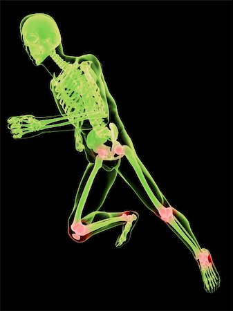 3d rendered x-ray illustration of a running skeleton with highlighted joints Foto de stock - Super Valor sin royalties y Suscripción, Código: 400-04166396