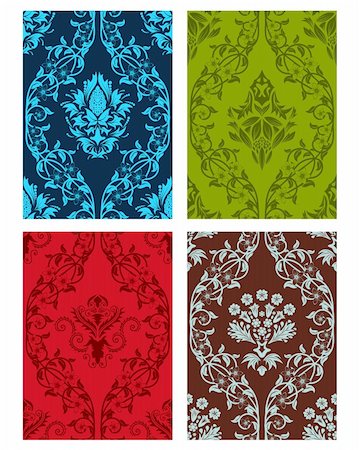 simsearch:400-08022503,k - Damask seamless vector patterns set.  For easy making seamless pattern just drag all group into swatches bar, and use it for filling any contours. Stock Photo - Budget Royalty-Free & Subscription, Code: 400-04166903