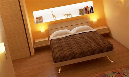 simsearch:400-04069404,k - interior 3d of classic wood hotel bedroom background Stock Photo - Budget Royalty-Free & Subscription, Code: 400-04166982
