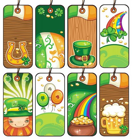 simsearch:400-04316567,k - Set of labels for the St. Patricks Day with Irish symbols Foto de stock - Royalty-Free Super Valor e Assinatura, Número: 400-04167031