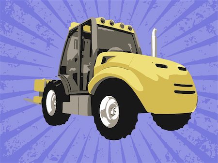 Vector fork truck Stock Photo - Budget Royalty-Free & Subscription, Code: 400-04167254