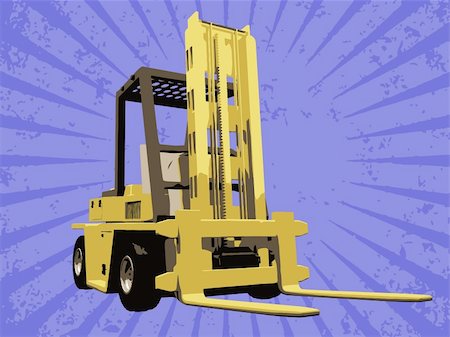 Vector fork truck Stock Photo - Budget Royalty-Free & Subscription, Code: 400-04167255