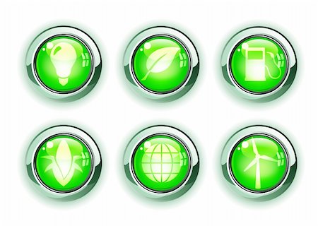 Vector illustration set of green ecologe icons Stock Photo - Budget Royalty-Free & Subscription, Code: 400-04168169