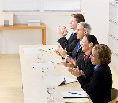 simsearch:400-04129016,k - Business people clapping in meeting Stock Photo - Budget Royalty-Free & Subscription, Code: 400-04168347