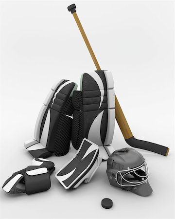 3D render of ice hockey goalie equipment Stock Photo - Budget Royalty-Free & Subscription, Code: 400-04169362