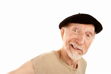 Senior man with smirk and ragged shirt Stock Photo - Budget Royalty-Free & Subscription, Code: 400-04169923