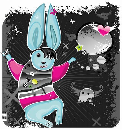 Emo rabbit Stock Photo - Budget Royalty-Free & Subscription, Code: 400-04160316